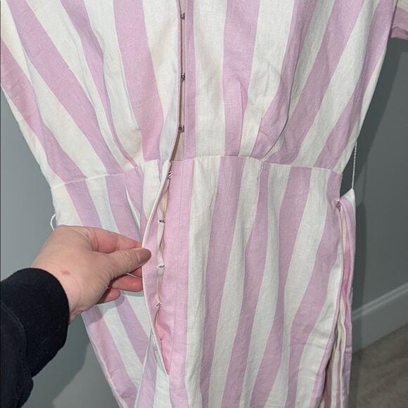 Buddy Love Audrey Pink and White Striped One Piece Romper Women's Small NWOT - Picture 4 of 7